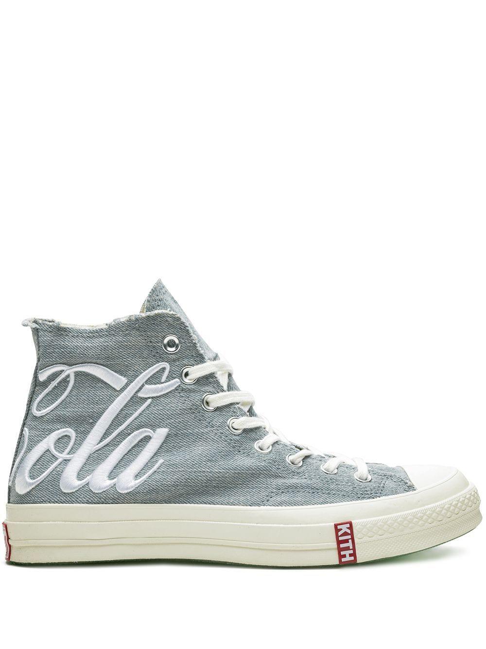 x Kith X Coca-Cola Chuck 70 Hi "Washed Denim" sneakers by CONVERSE