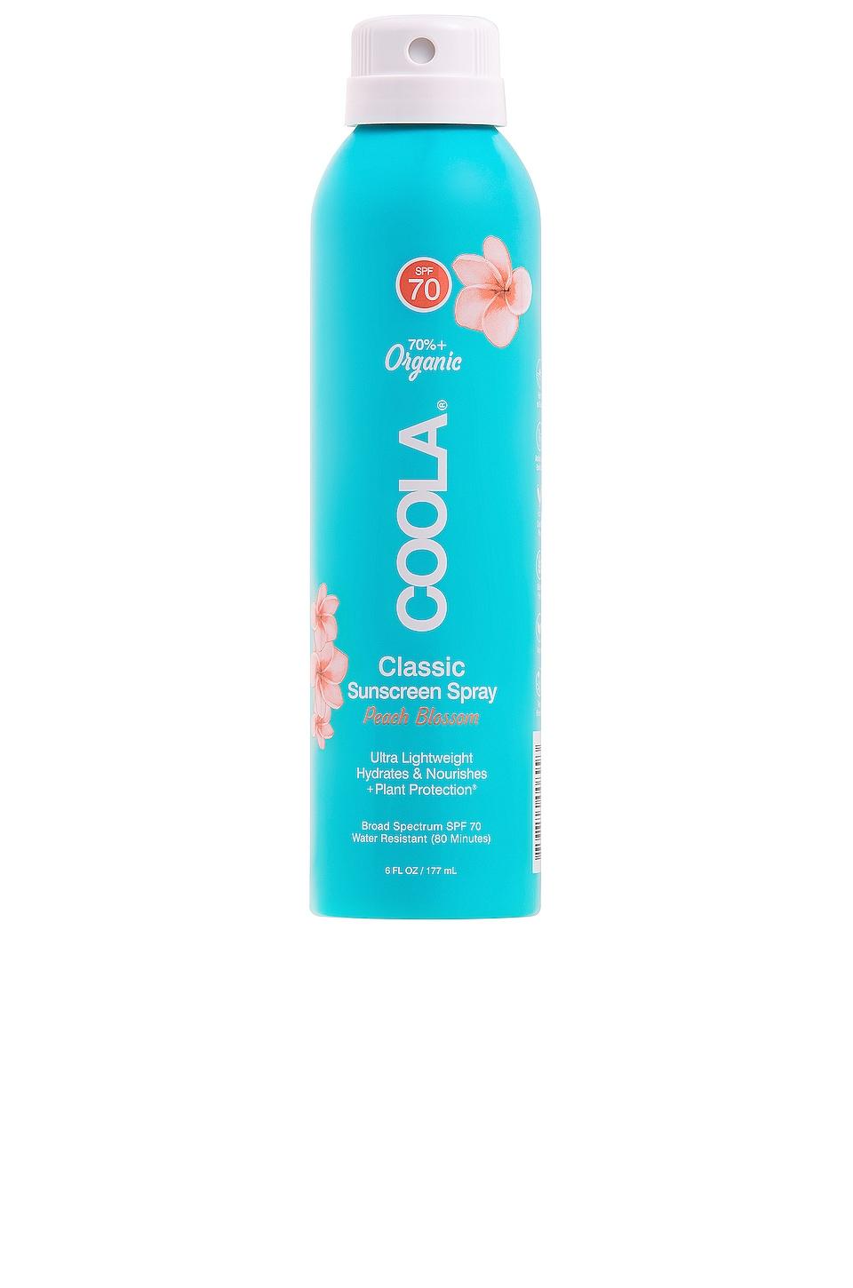 COOLA Classic Body Organic Sunscreen Spray SPF 70 in Peach Blossom by COOLA