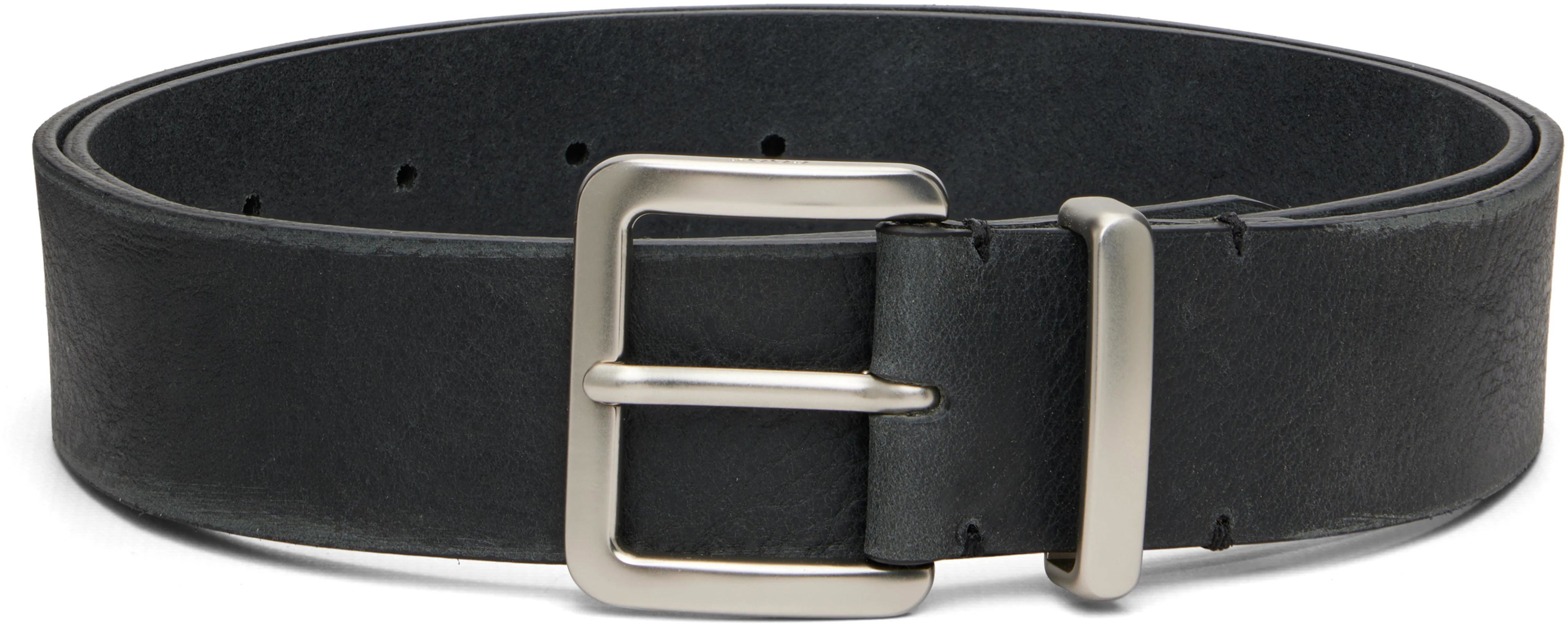 Black Edge Sanding Cow Leather Belt by COOR