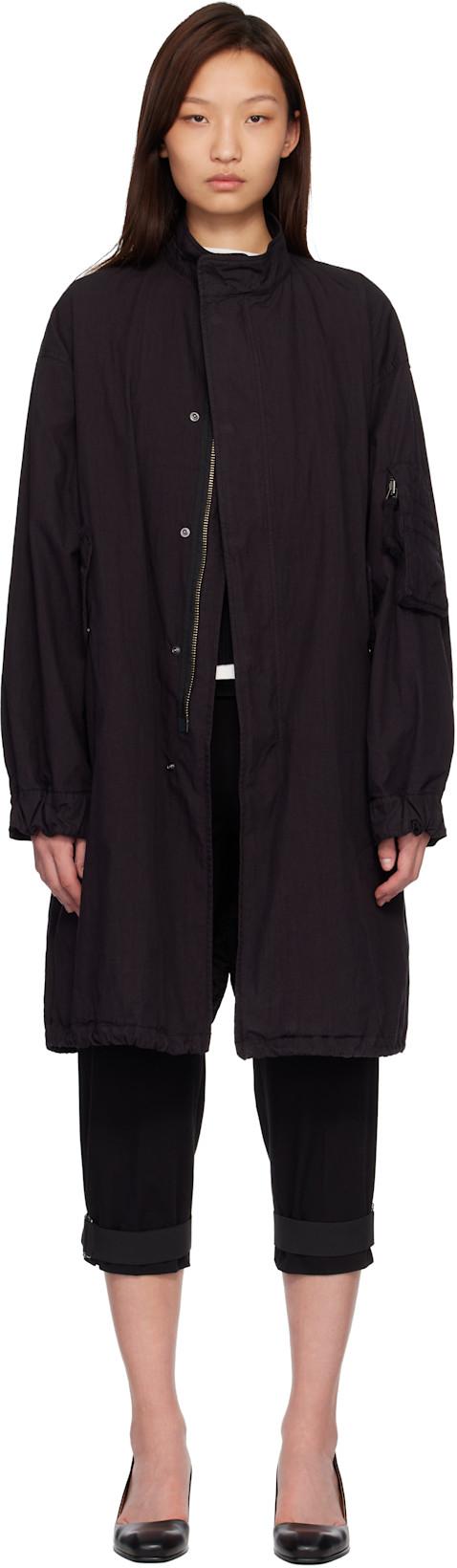 Black Garment Dyed Fishtail Parka by COOR
