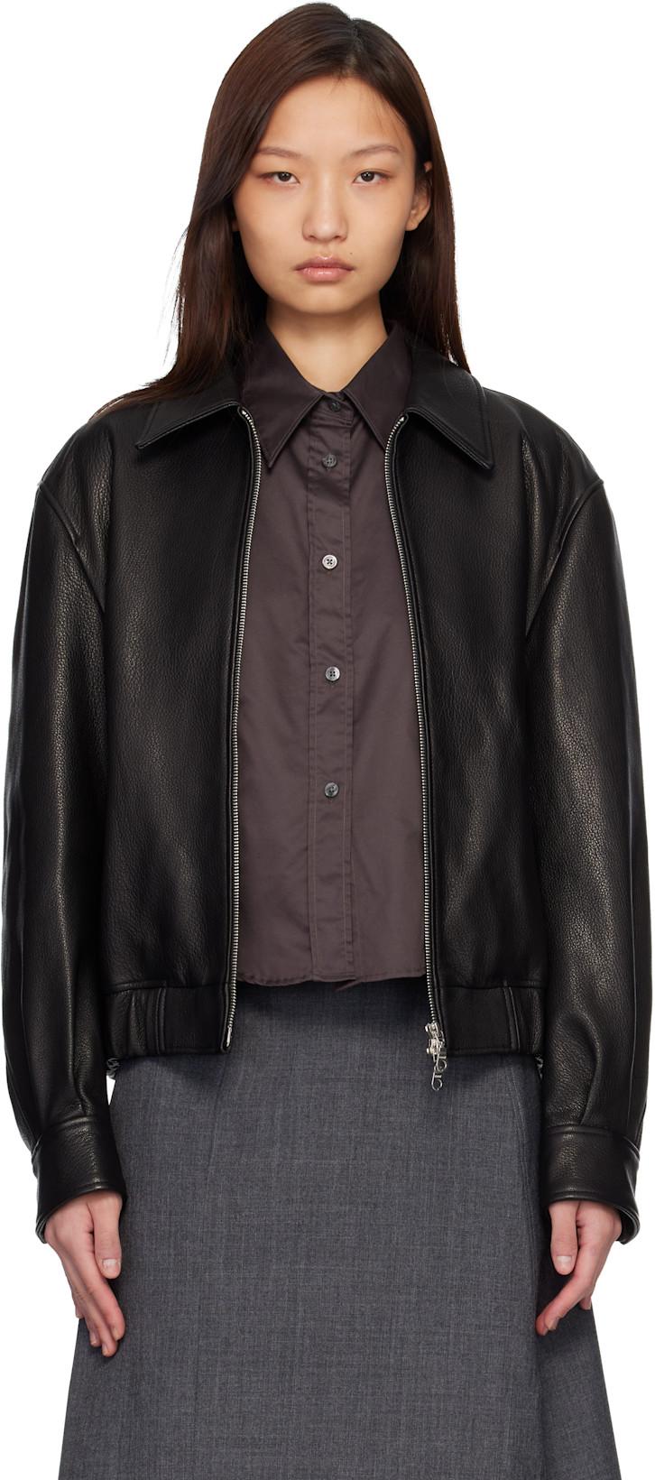 Black Goatskin Blouson Jacket by COOR