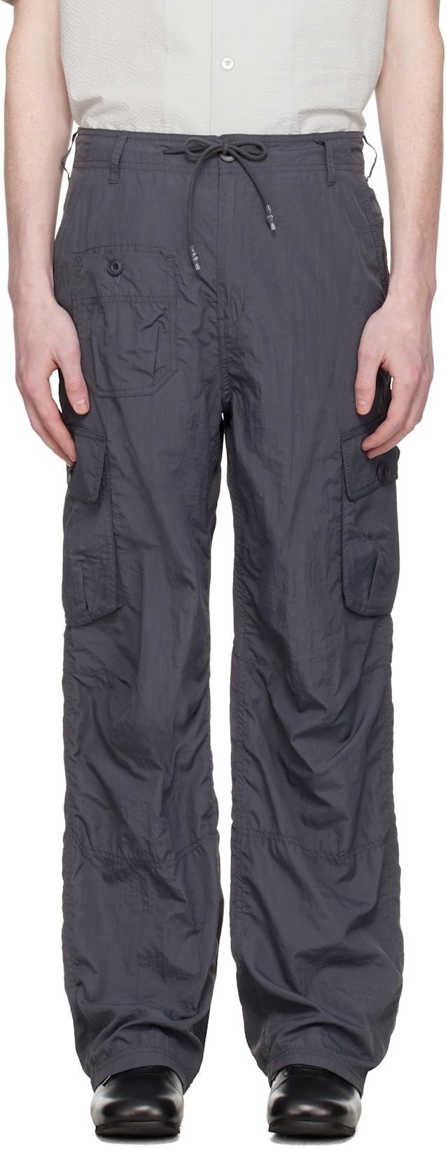 Gray Multi-Pocket Stitch Pointed Cargo Pants by COOR