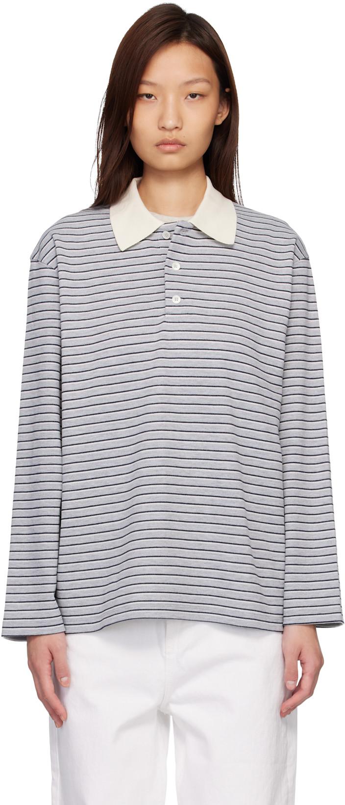 Gray Multi-Stripe Pique Polo by COOR
