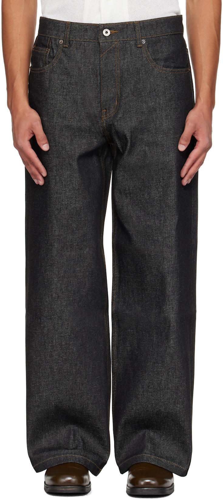 Navy Rigid Semi Wide Jeans by COOR
