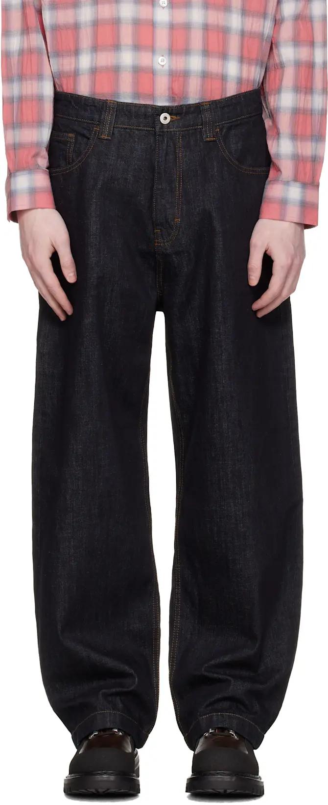 Navy Washed Baggy Fit Jeans by COOR