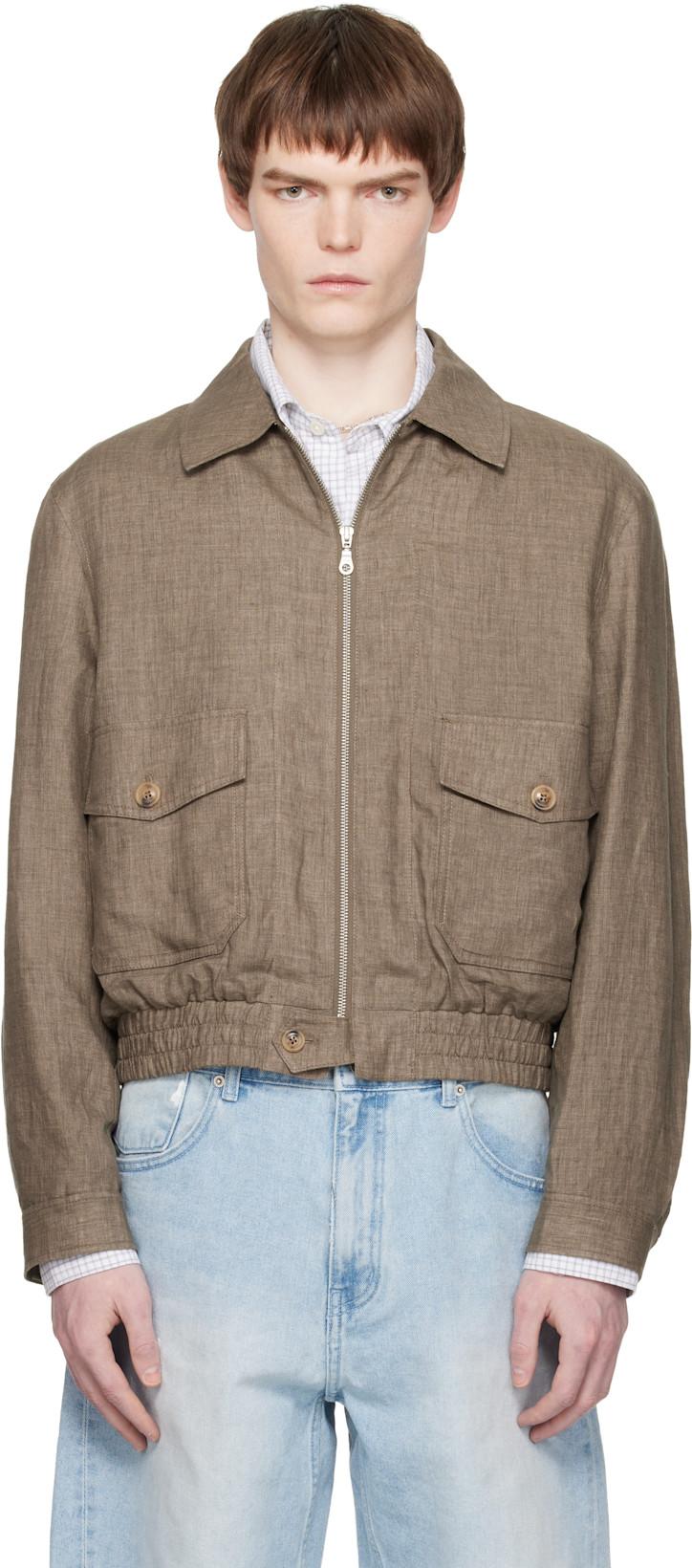 Taupe Double Pocket Station Blouson Jacket by COOR