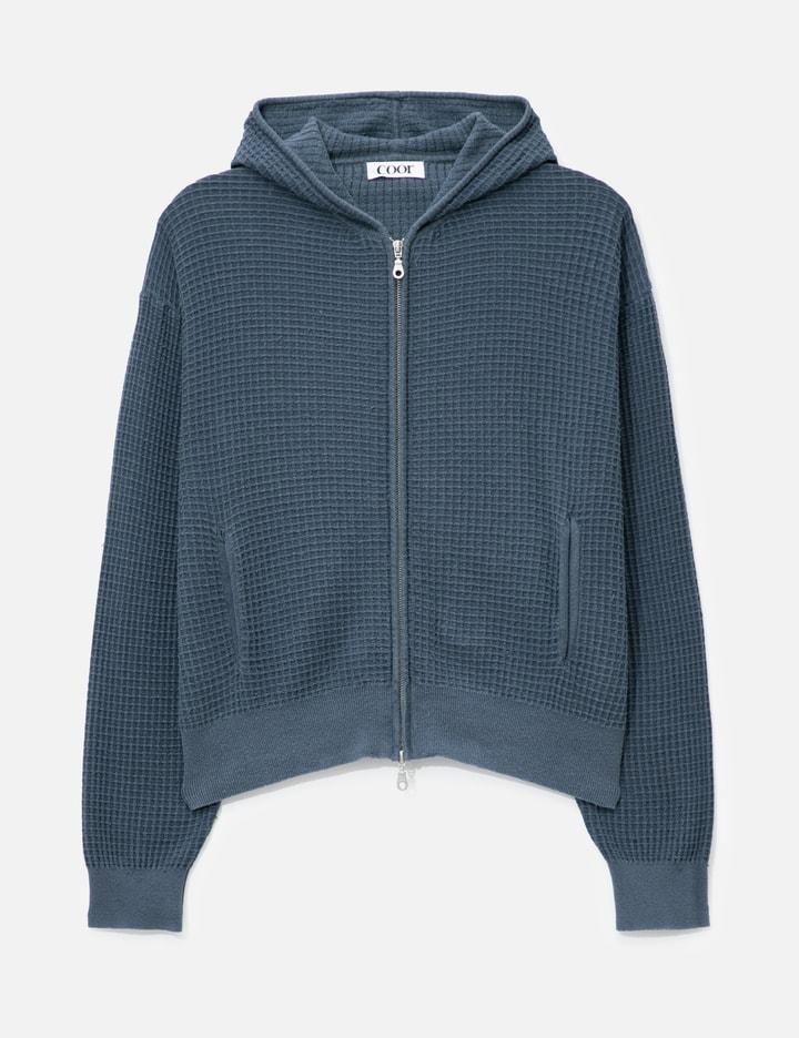 Waffle Cotton Color Dyed Hoodie Zip-Up by COOR