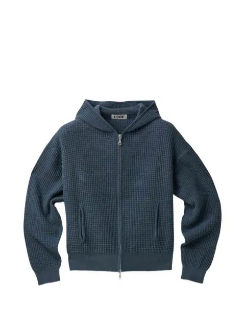 waffle-knit zip-up hoodie by COOR