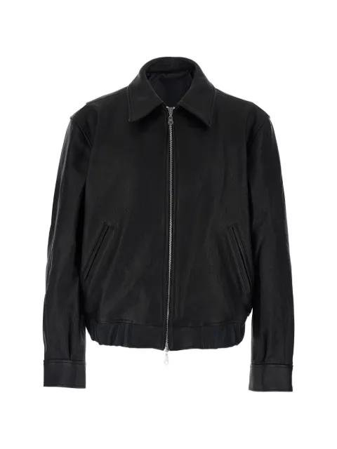 zip-up leather jacket by COOR