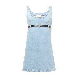 Belted denim mini dress by COPERNI