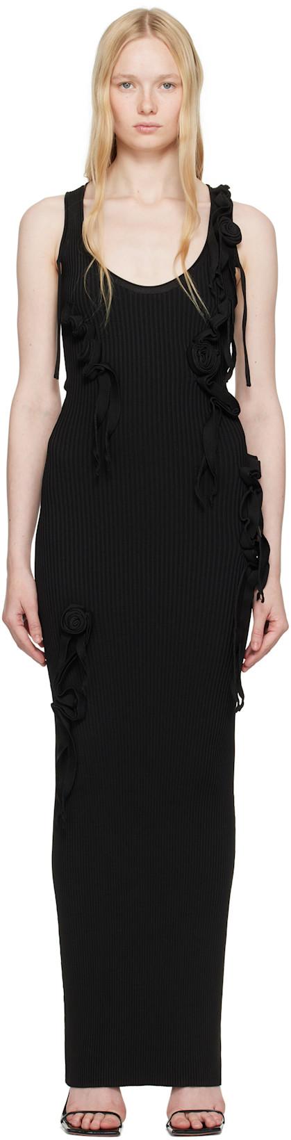 Black Knitted Ribbon Long Tank Maxi Dress by COPERNI
