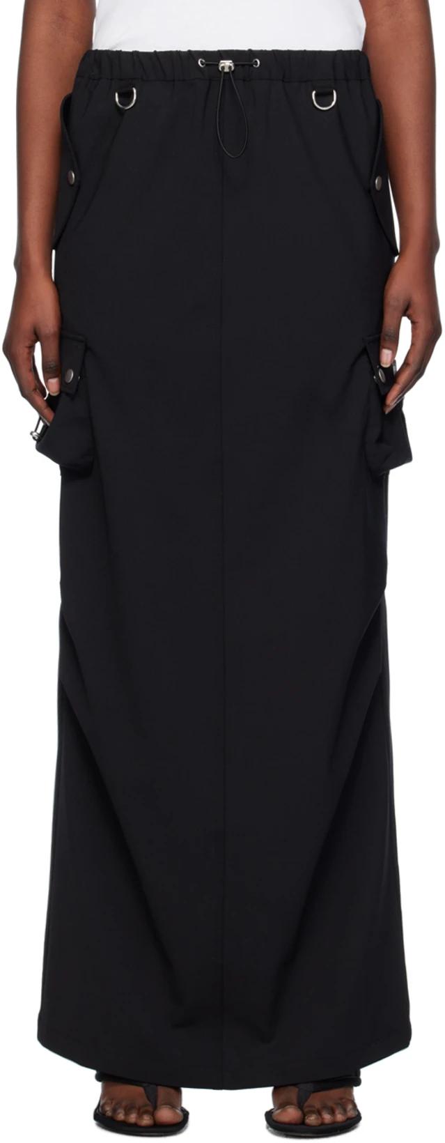 Black Tailored Cargo Maxi Skirt by COPERNI