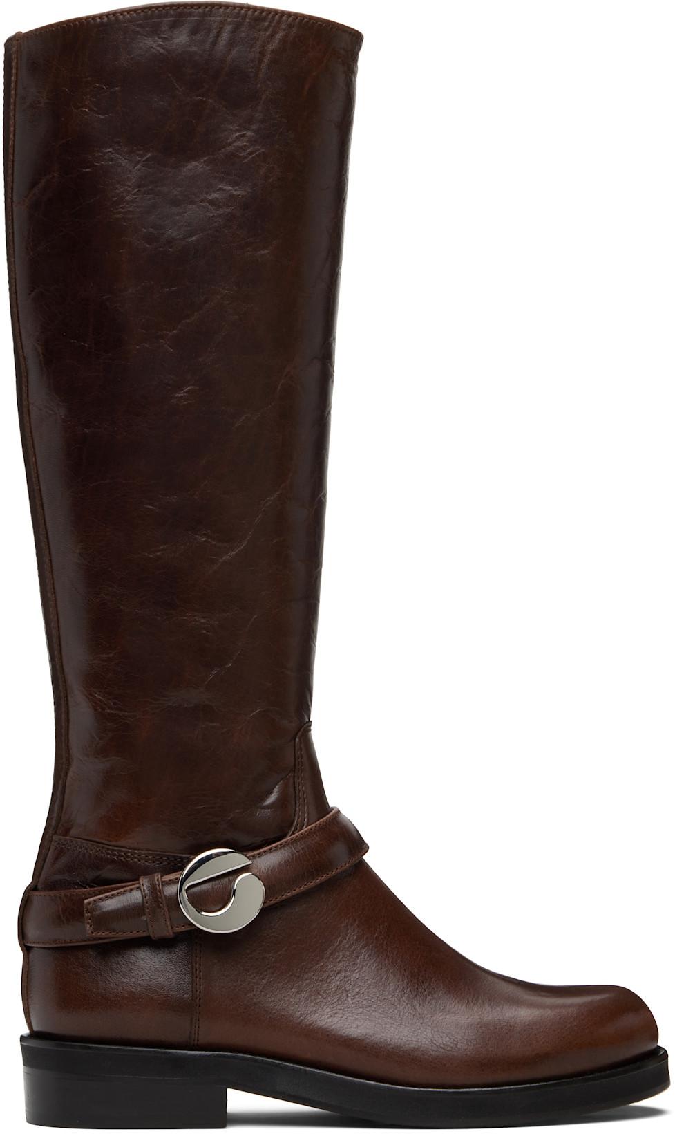 Brown Belt Cavalier Tall Boots by COPERNI
