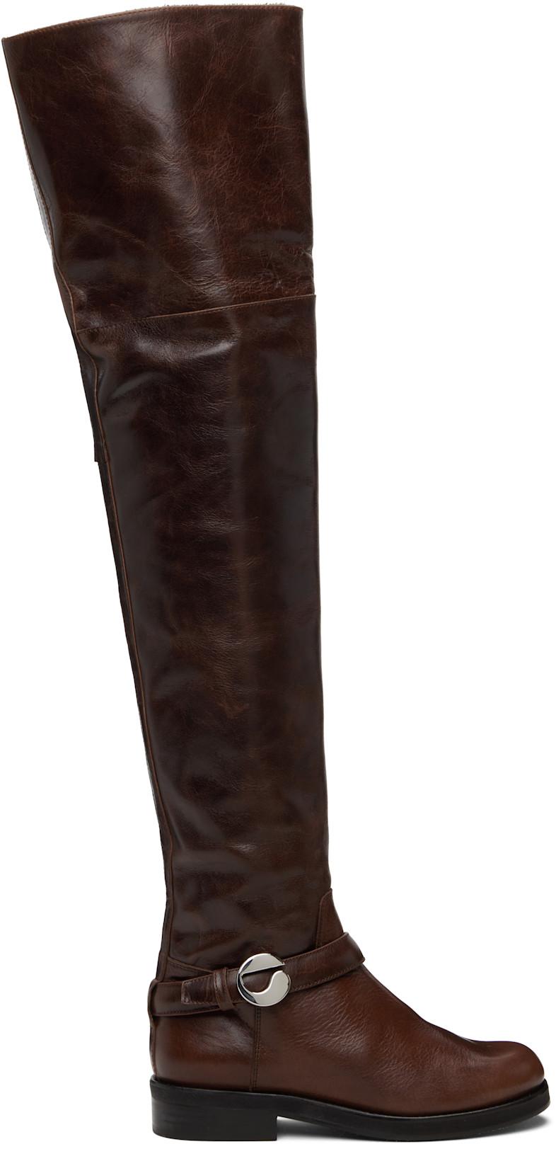 Brown Belt High Cavalier Tall Boots by COPERNI