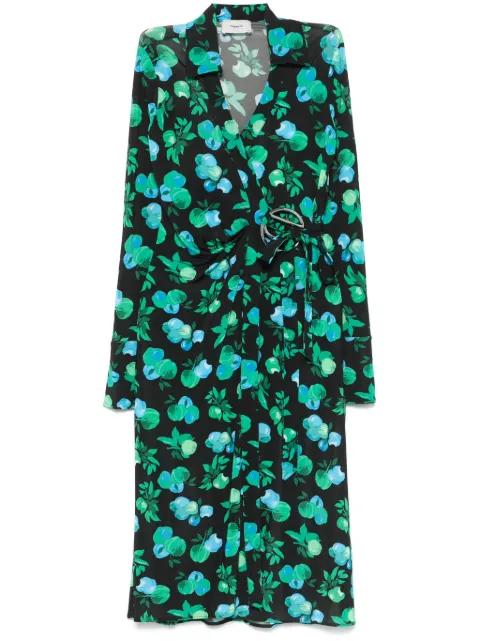C-logo print wrap dress by COPERNI