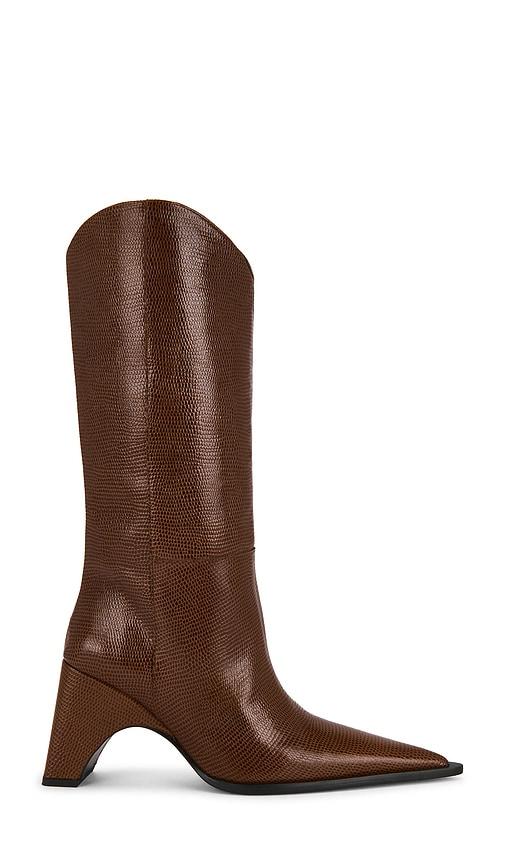 Coperni Lizard Print Cowboy Bridge Boot in Brown by COPERNI