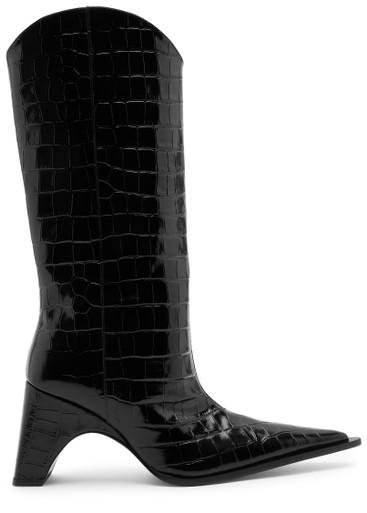 Croco Bridge 85 leather mid-calf cowboy boots by COPERNI