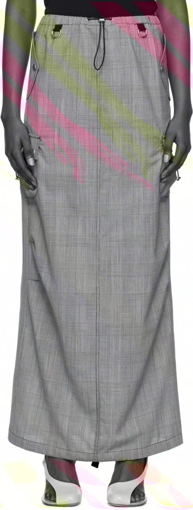 Gray Tailored Cargo Maxi Skirt by COPERNI