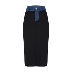 Midi ribbed denim skirt by COPERNI