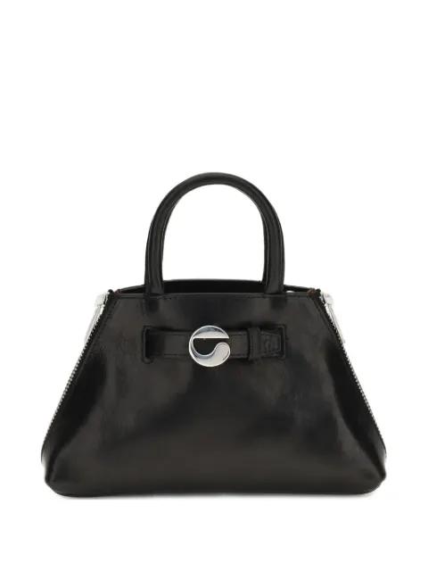 Mini Data zip-detail leather tote bag by COPERNI