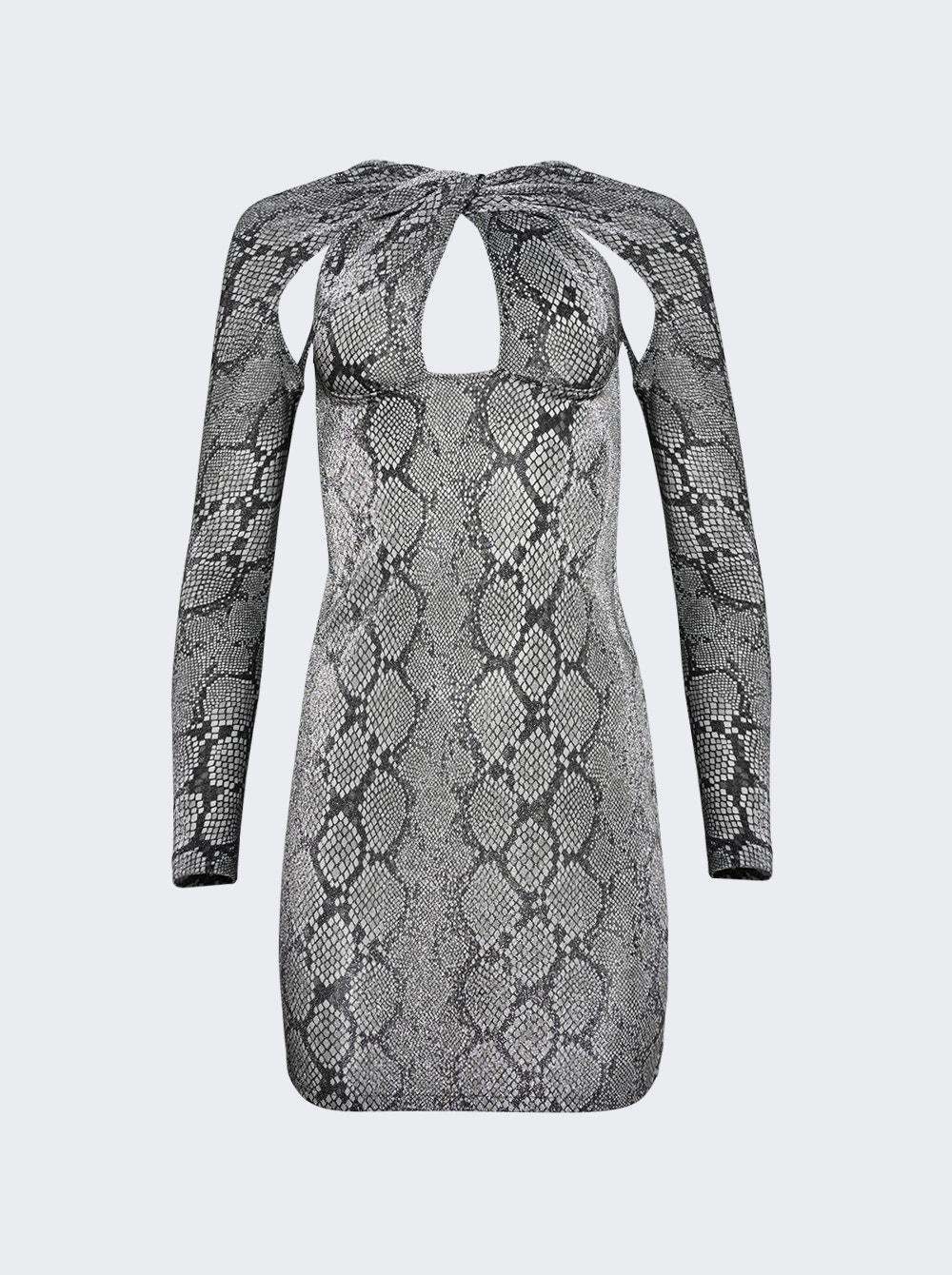 Twisted Cut-out Jersey Dress Snake Print  | The Webster by COPERNI