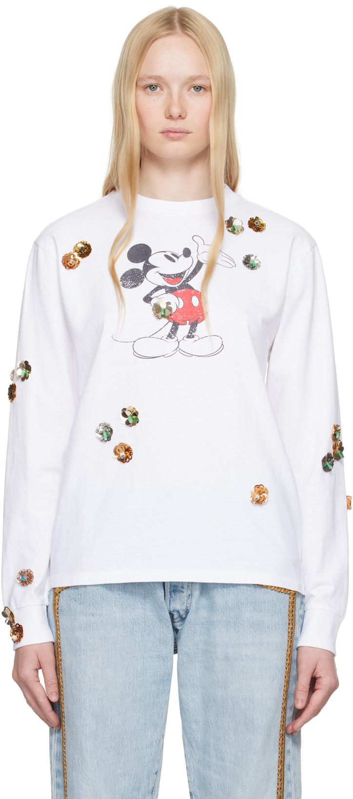 White Disney Mickey Long-Sleeved T-shirt by COPERNI