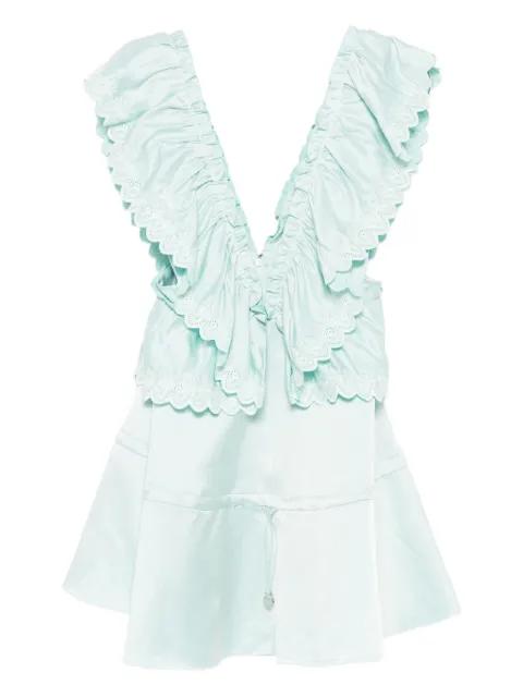 broderie-anglaise ruffled dress by COPERNI
