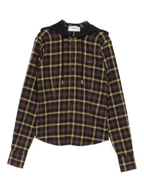 check-print hoodied shirt by COPERNI