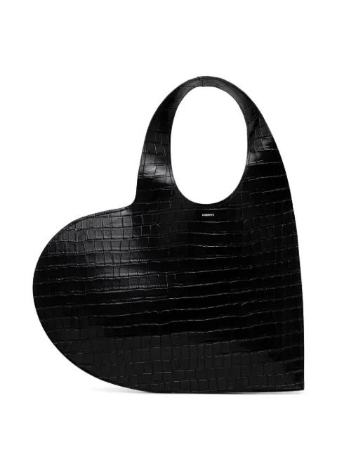 crocodile-effect heart tote bag by COPERNI