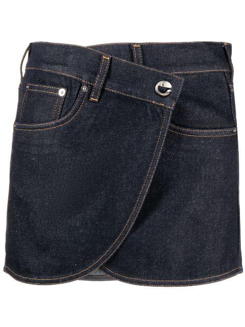 denim wrap miniskirt by COPERNI