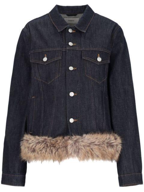 faux-fur hem denim jacket by COPERNI