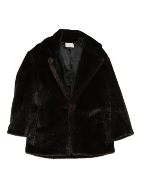 faux-fur single-breasted coat by COPERNI