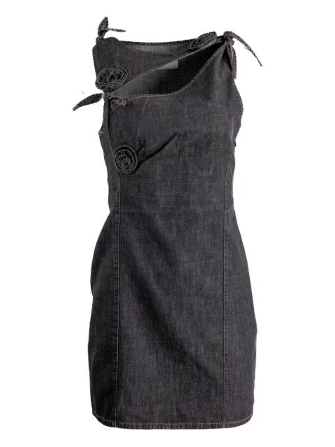 floral-appliqué tie dress by COPERNI