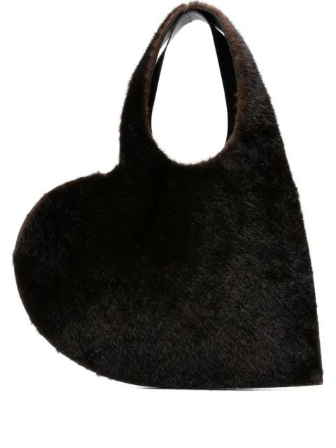 heart-shaped fur tote bag by COPERNI