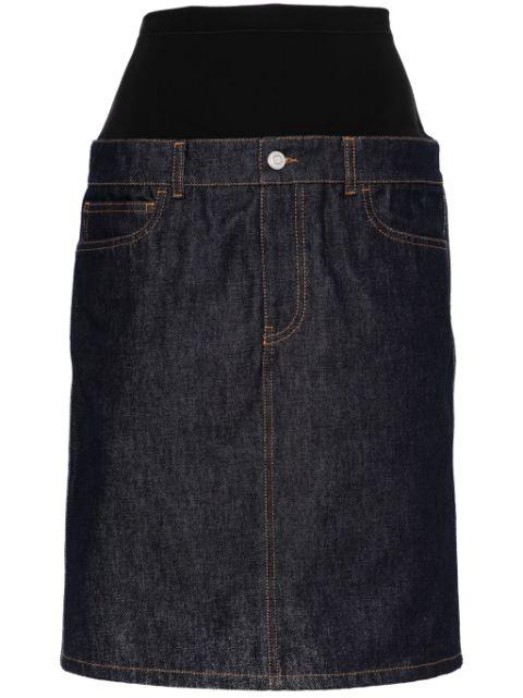 hybrid denim midi skirt by COPERNI