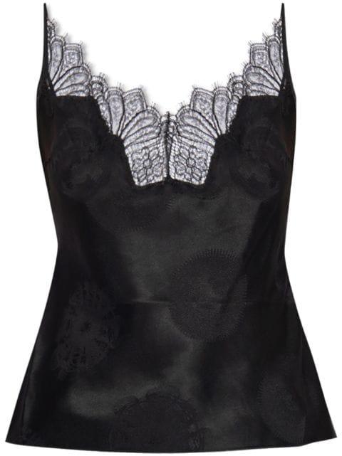 lace-trim silk tank top by COPERNI