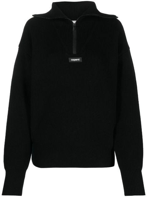 logo patch half-zip jumper by COPERNI