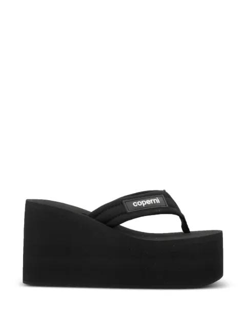 logo-patch wedge sandals by COPERNI
