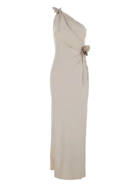 one-shoulder flower-embellished gown by COPERNI