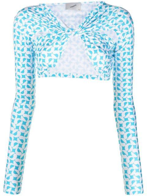 patterned ruched cropped top by COPERNI