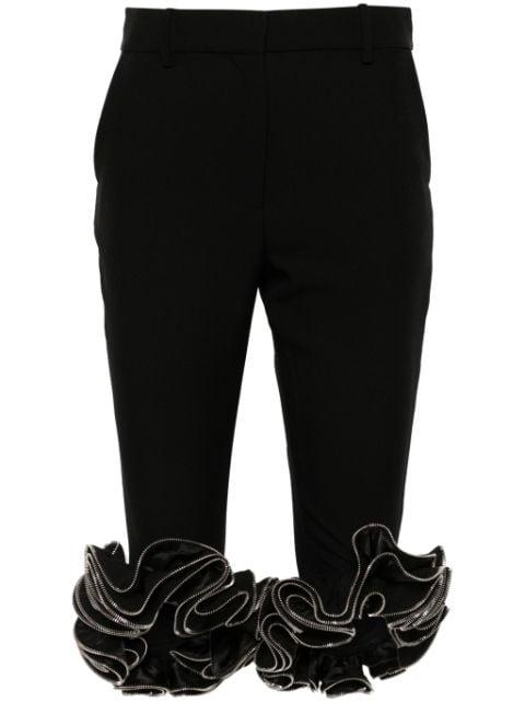 zip-detail ruffled trousers by COPERNI