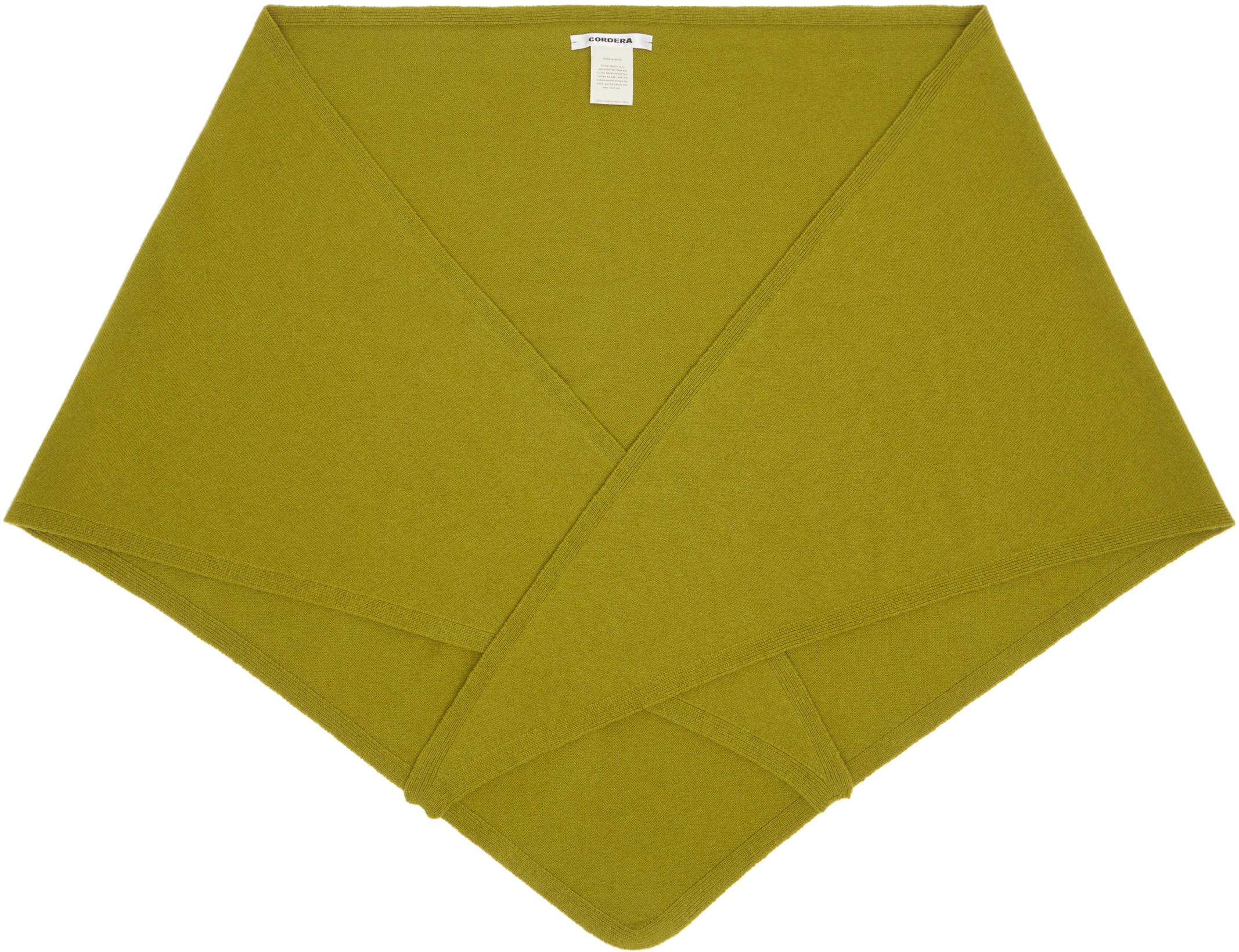 Green Merino Wool Bandana Scarf by CORDERA