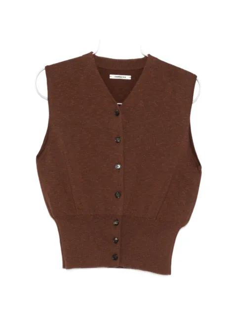 button down vest by CORDERA