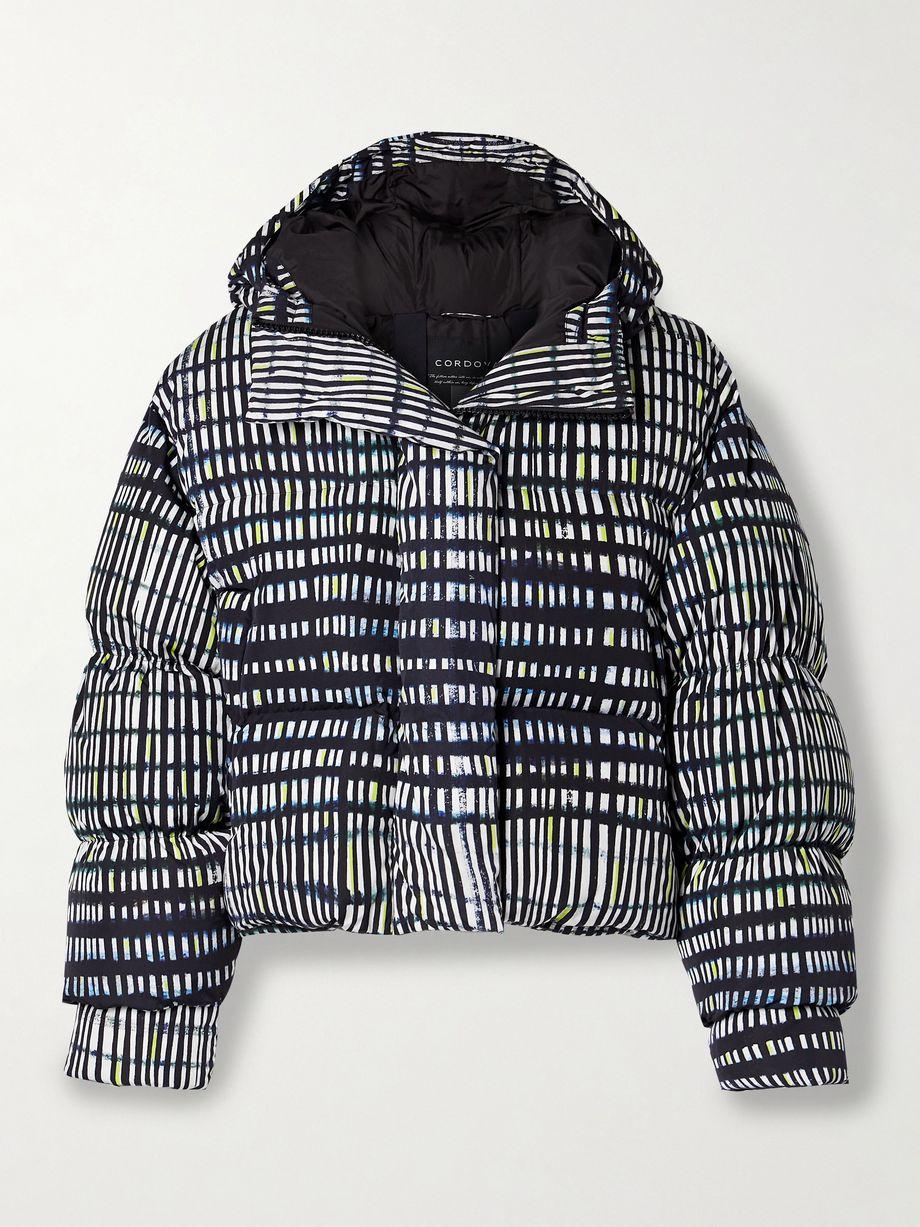 Aomori hoodied printed quilted down ski jacket by CORDOVA