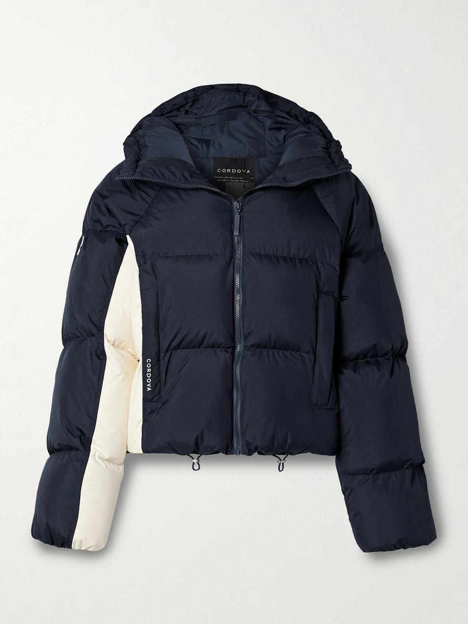 Furano hoodied two-tone quilted down ski jacket by CORDOVA