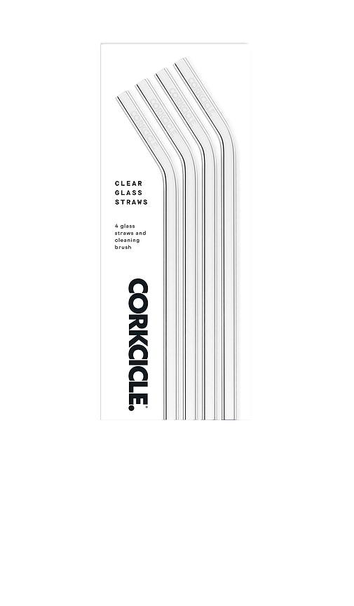 Corkcicle Clear Glass Straws 4 Pack in Neutral by CORKCICLE