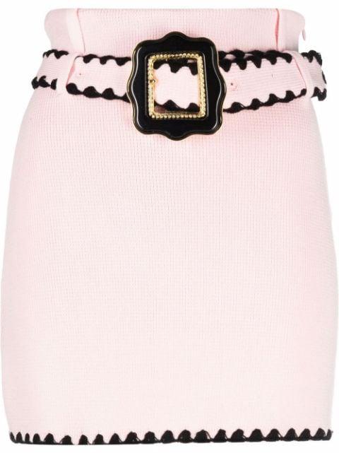 belted mini skirt by CORMIO