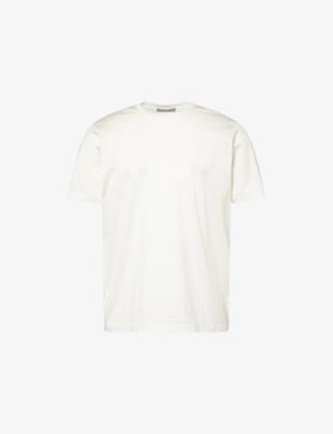 Brand-Embroidery Crewneck Cotton-Jersey T-Shirt by CORNELIANI