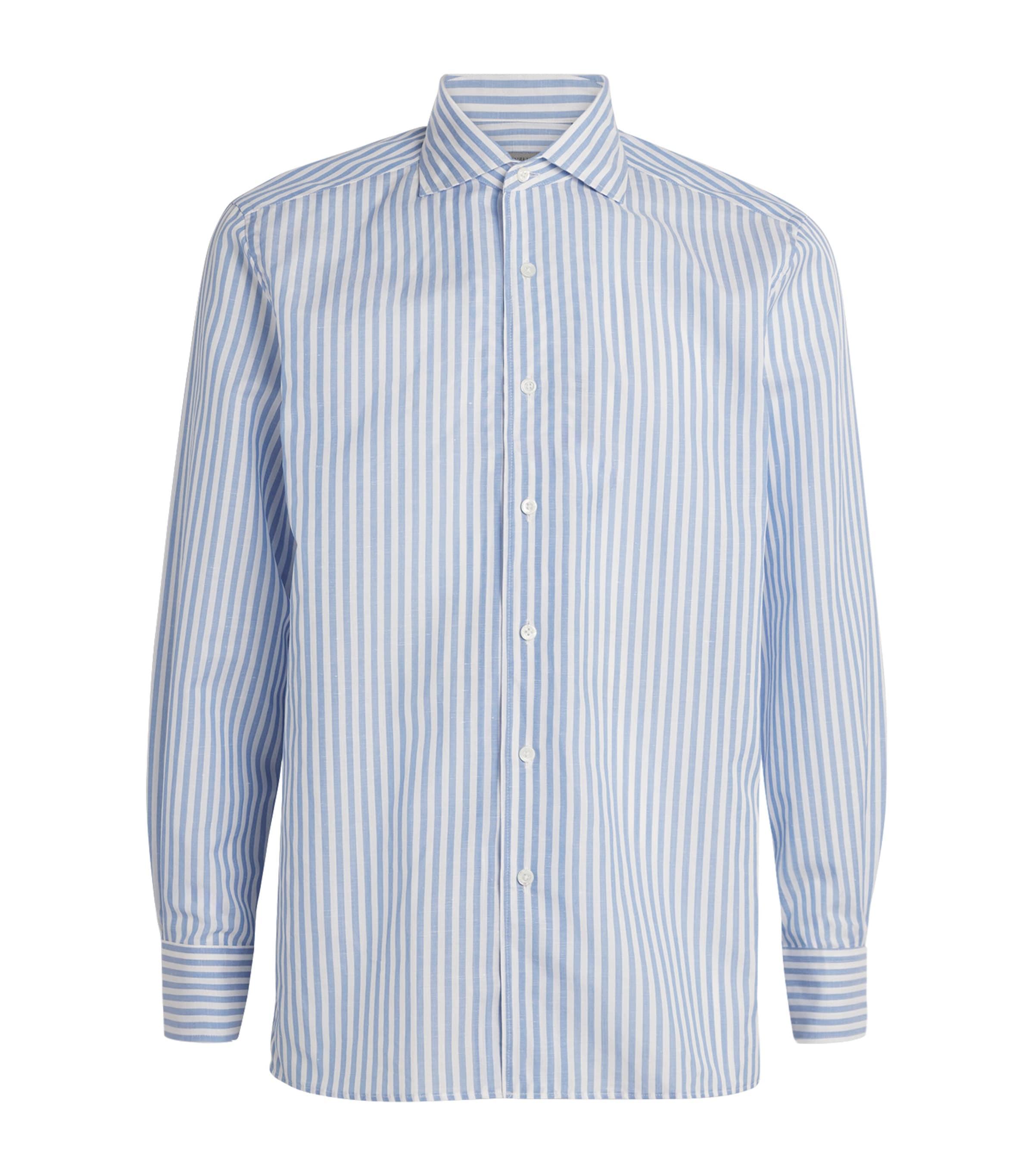 Corneliani Cotton-Linen Stripe Shirt by CORNELIANI