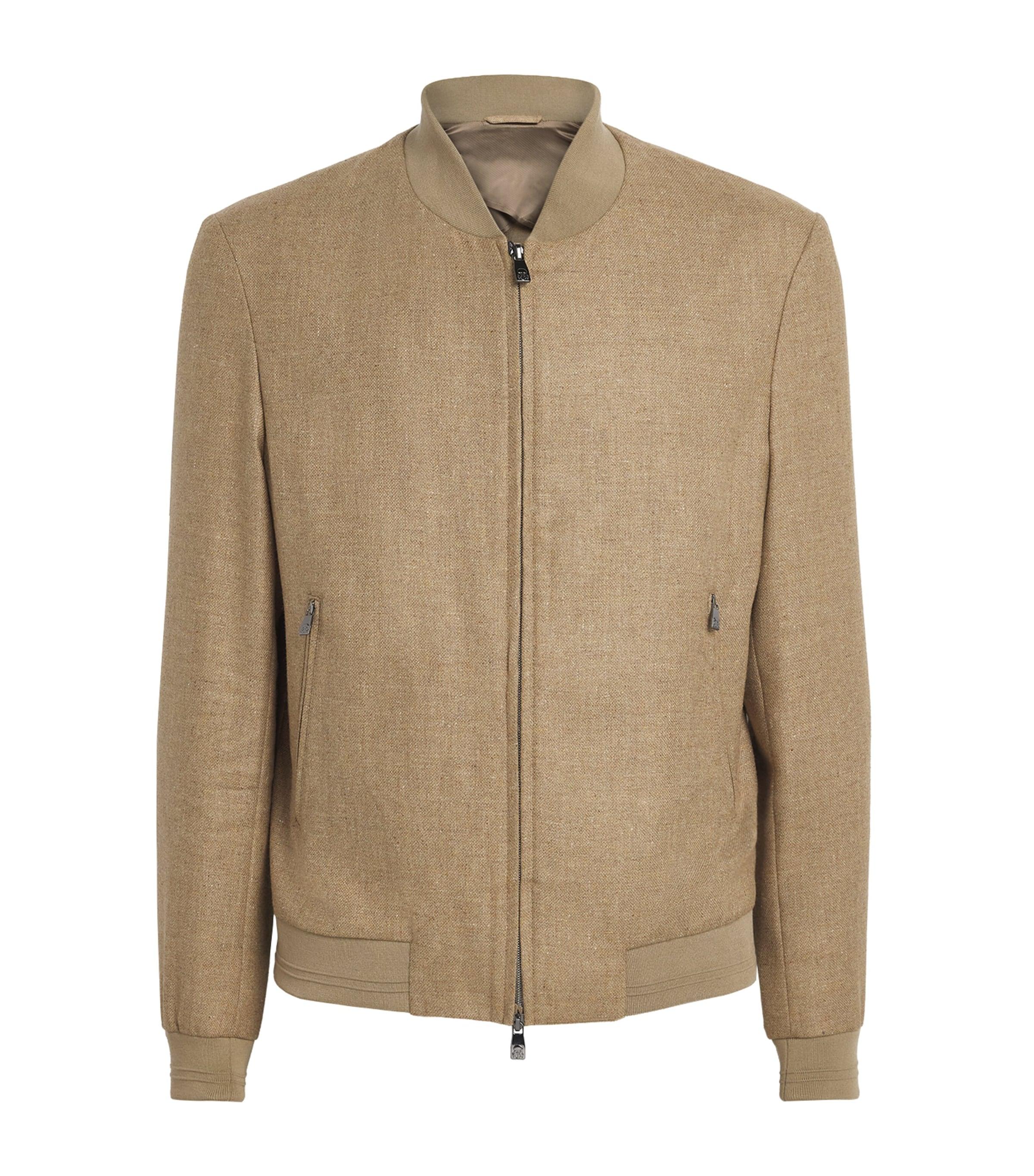 Corneliani Silk-Virgin Wool Bomber Jacket by CORNELIANI